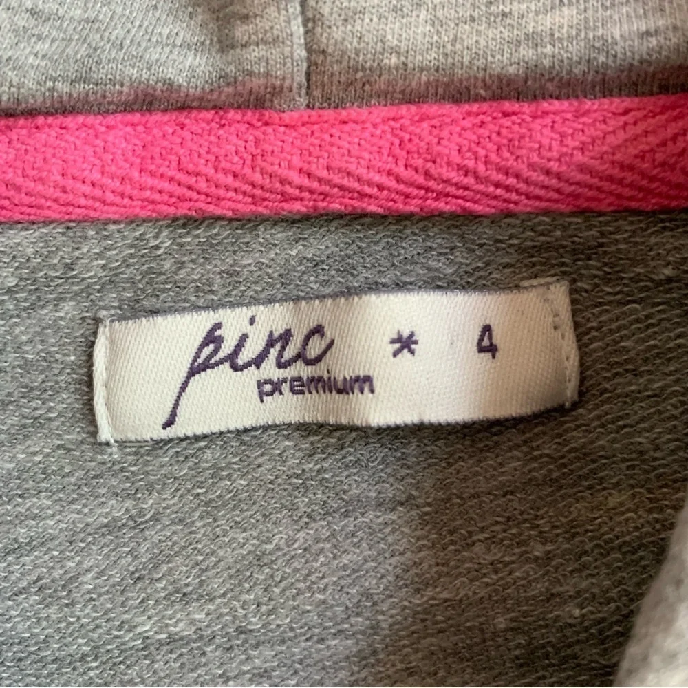 Pinc Gray Hoodie Sweatshirt with Pink Mesh & Sequin Hearts Size 4
